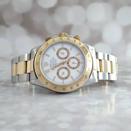 Rolex Daytona Dual Tone White Dial Metal Watch Jasprit Bumra
