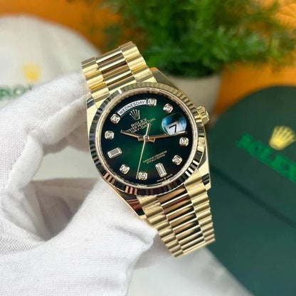 ROLEX DAYDATE GOLD GREEN DAIMOND VIRAT KOHLI EDITION