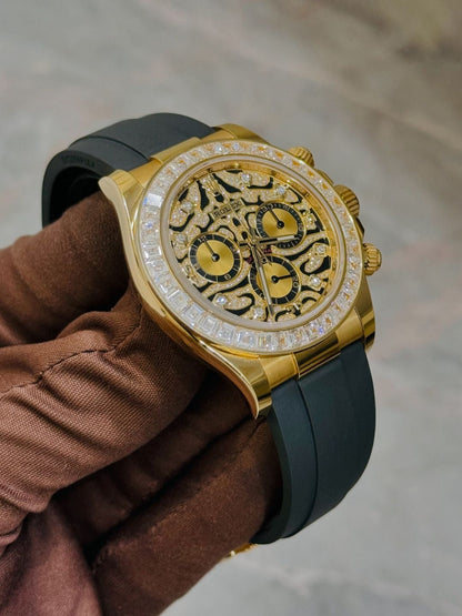 Rolex Daytona Eye of Tiger Gold Diamond Watch