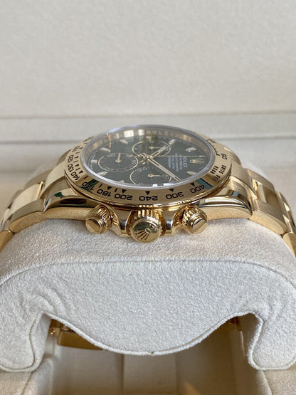 Rolex Daytona Gold Green MS Dhoni Metal Watch