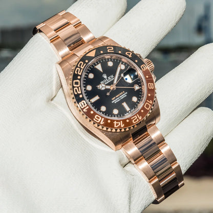 Rolex Gmt Master Rosegold Gold Black Metal Virat Watch