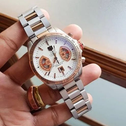 Tagheuer Calibre 17 Dual Tone White Dial Metal