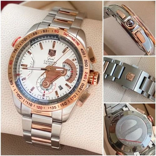 Tagheuer Calibre 36 Dual Tone White Dial Metal