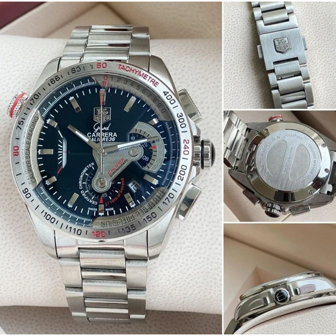 Tagheuer Calibre 36 Silver Grey Metal Belt