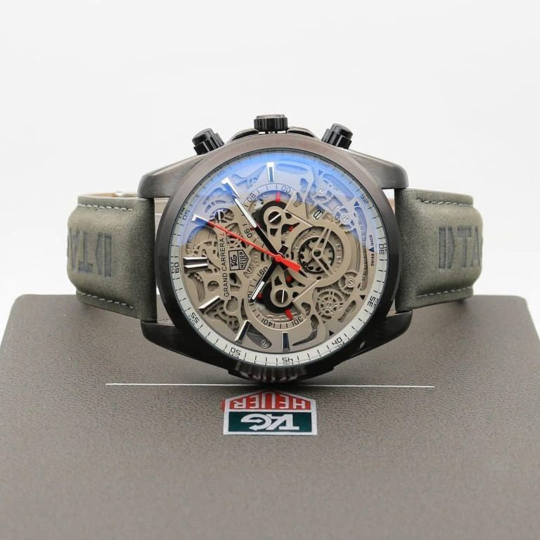 Tagheuer Cr7 Leather Black Belt Black Dial B