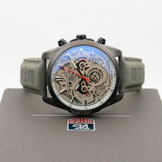 Tagheuer Cr7 Leather Black Belt Black Dial B