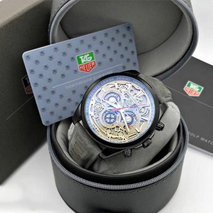 Tagheuer Cr7 Leather Black Belt Black Dial B