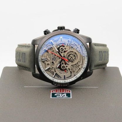 Tagheuer Cr7 Leather Grey Black Belt Watch