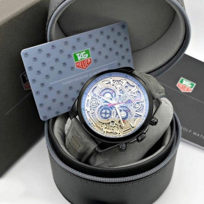 Tagheuer Cr7 Leather Grey Black Belt Watch