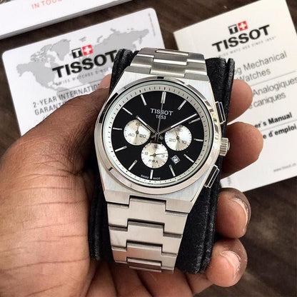 Tissot Prx Chrono Premium Stainless Steel Black Dial