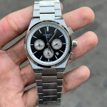 Tissot Prx Chrono Premium Stainless Steel Black Dial
