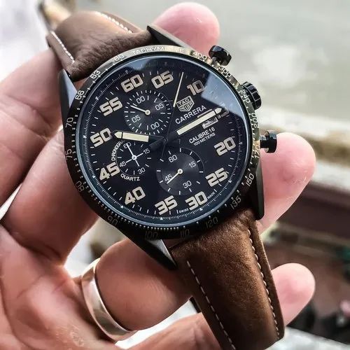 Tagheuer Grand Carrera Formula 1 Brown leather watch