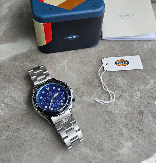 Fossil Fb 03 silver Blue Metal Watch