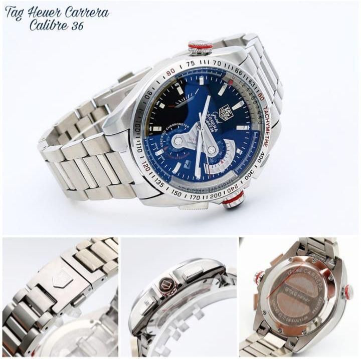 Tagheuer Calibre 36 Silver Grey Metal Belt