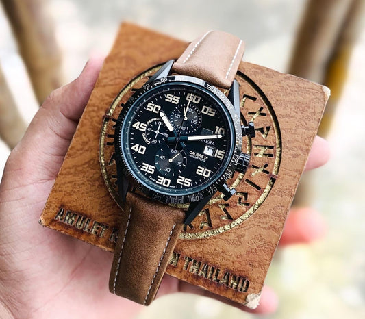 Tagheuer Grand Carrera Brown leather watch