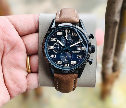 Tagheuer Grand Carrera Brown leather watch