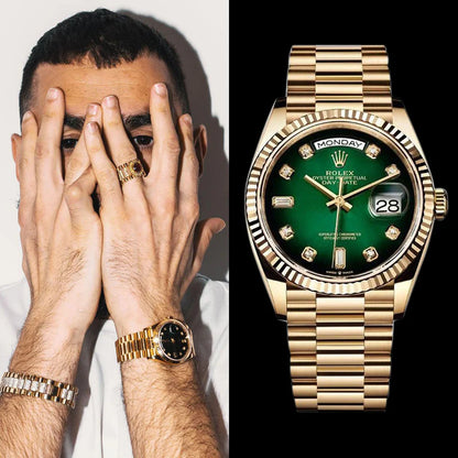 ROLEX DAYDATE GOLD GREEN DAIMOND VIRAT KOHLI EDITION